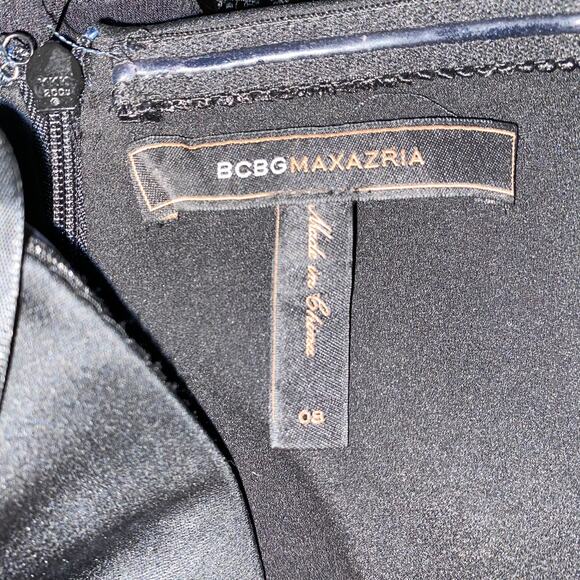 00s BCBGMAXAZRIA Vintage Black Sequin Strapless Tiered Layer Dress - Picture 5 of 9